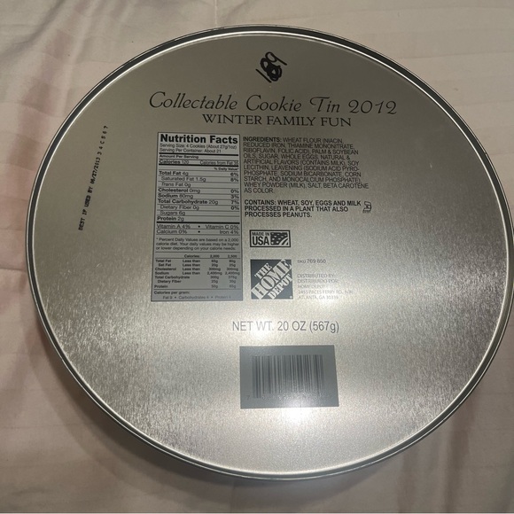 The Home Depot Collectable Christmas Cookie Tin 2012 “Winter Family Fun” - Picture 2 of 9